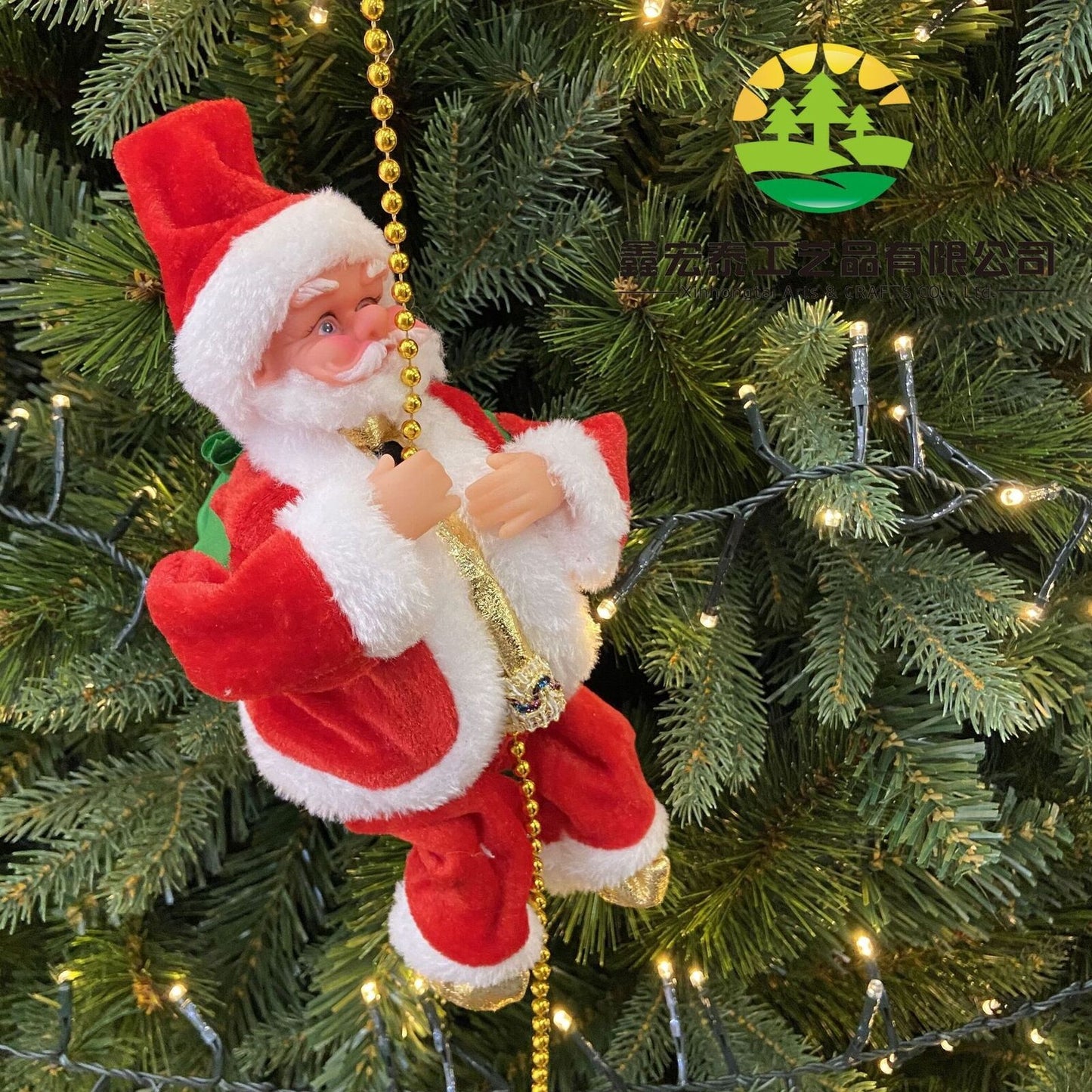 Electric Animated Santa Claus Climbing Toy - Christmas Decor