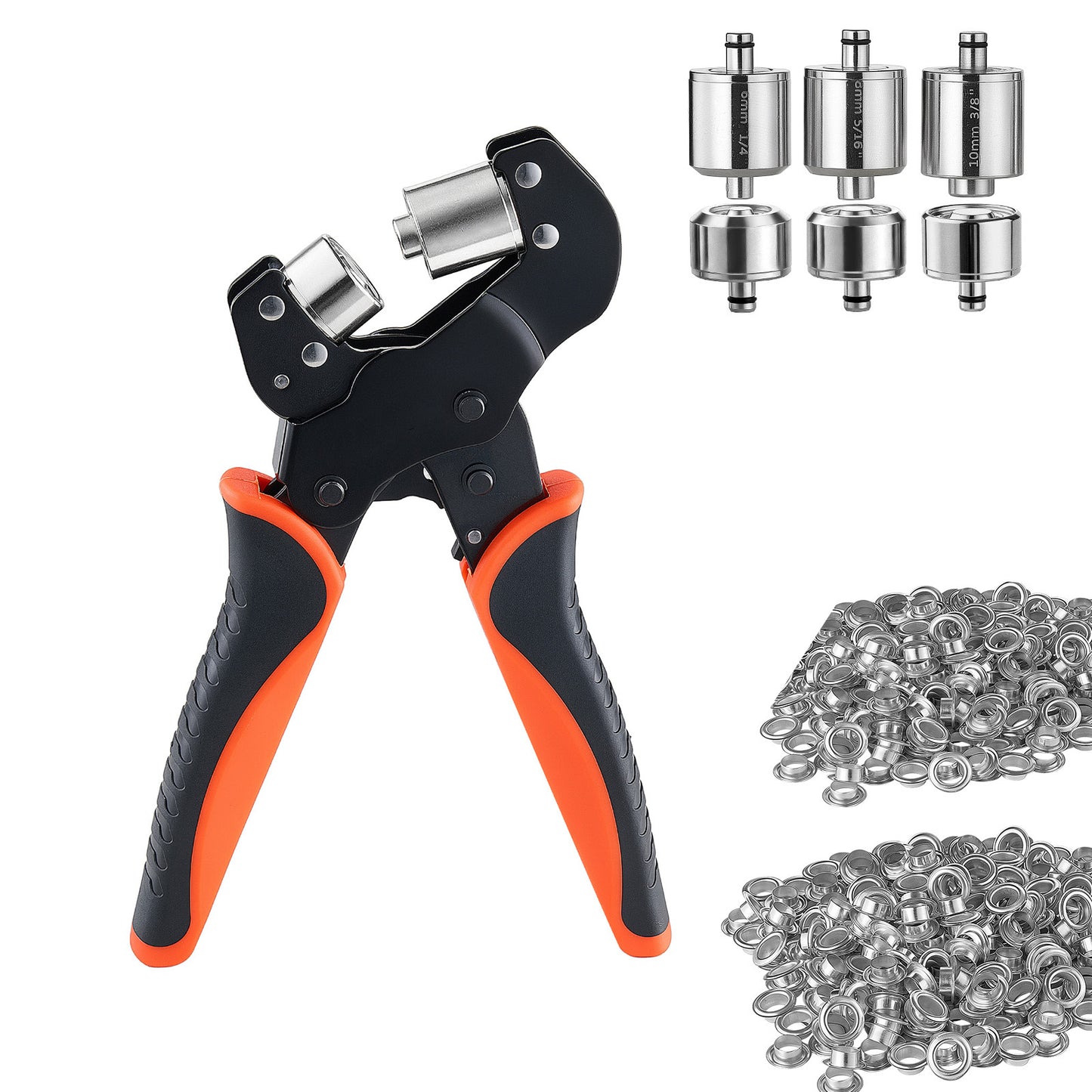 Grommet Tool Kit 900 PCS with Eyelets, Washers & Pliers for Leather & Crafts