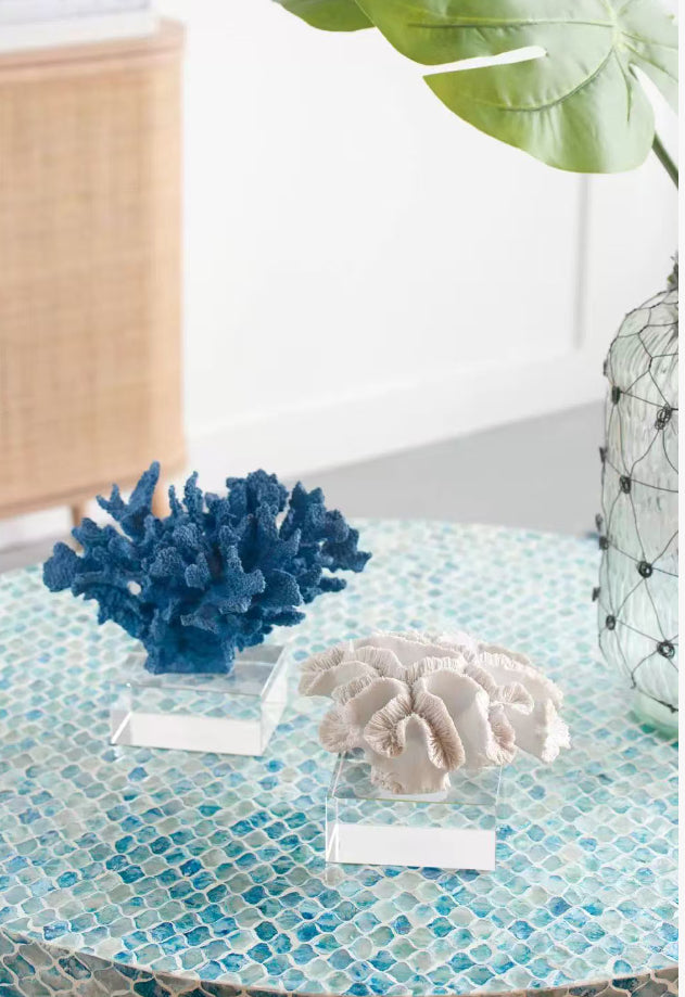 Artificial Coral Decor with Crystal Base - Desktop Garden Ornament, Home & Living
