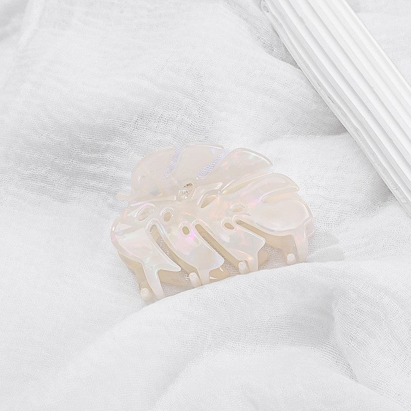 Elegant Leaf-Shaped Hair Clip for Back of Head