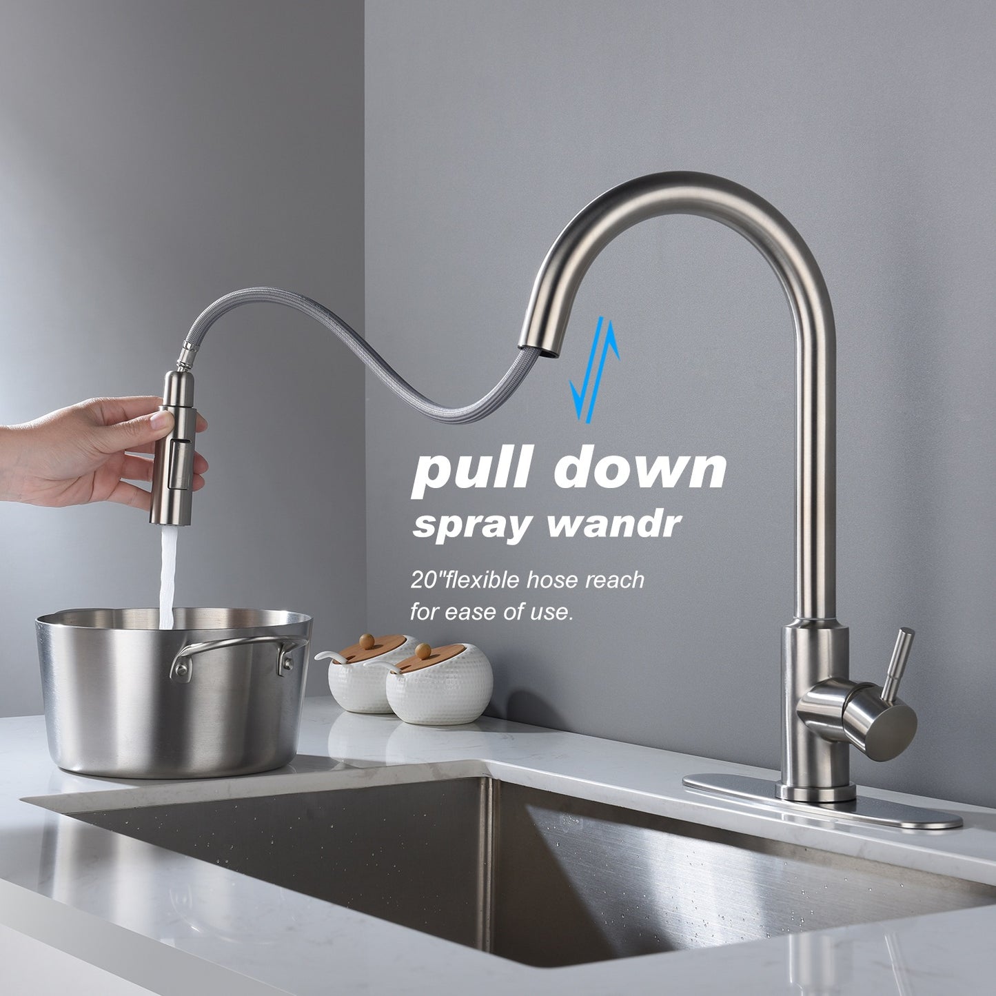 Touch Kitchen Faucet with Pull Down Sprayer - Brushed Nickel