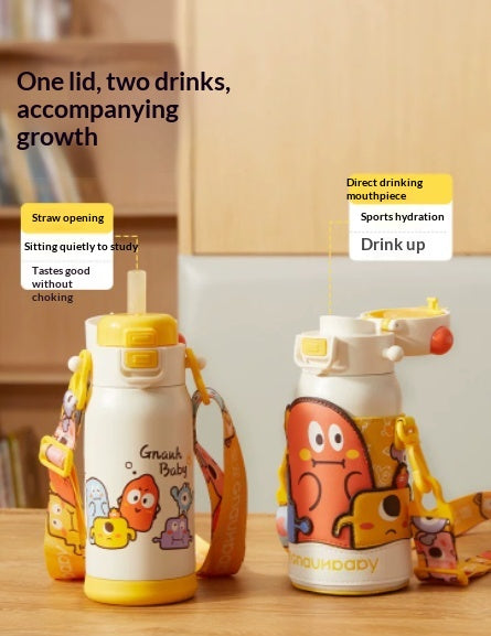 Children's Insulated Baby Water Bottle with Straw and Multiple Variants