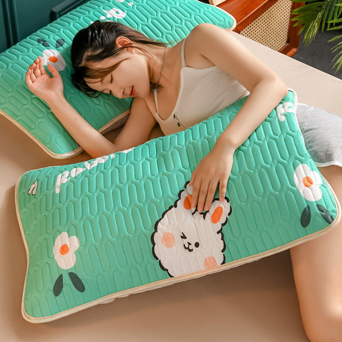Anti-Mite Latex Pillowcase - Printed Home Bedding Cover, 48x74cm