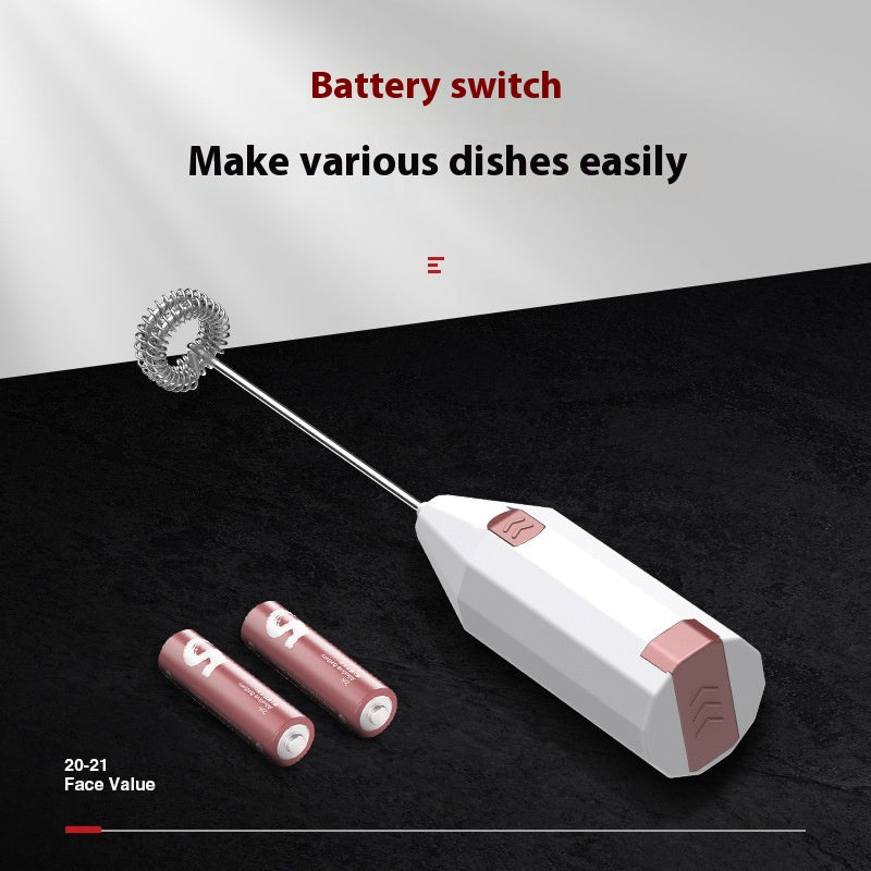 Wireless Handheld Electric Mixer - Mini White Kitchen Blender with 3 Gear