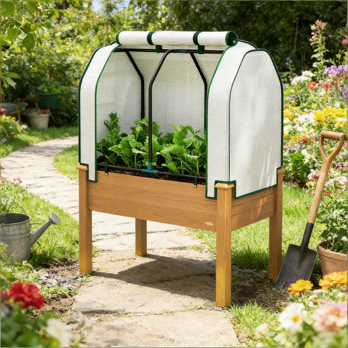 Raised Garden Bed Planter Box - Sand Color, Durable Materials