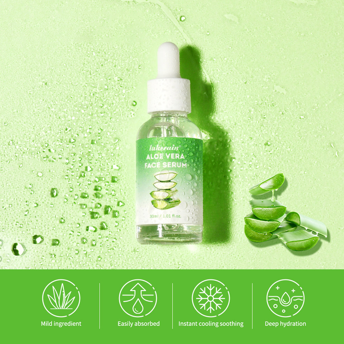 Facial Moisturizer with Aloe Vera Water - 30ml Hydrating Serum for All Skin Types
