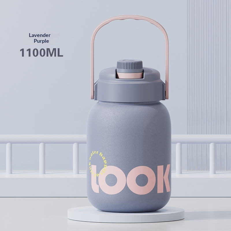 Large Capacity Pop-Top Straw Cup - Reusable Insulated Drinkware