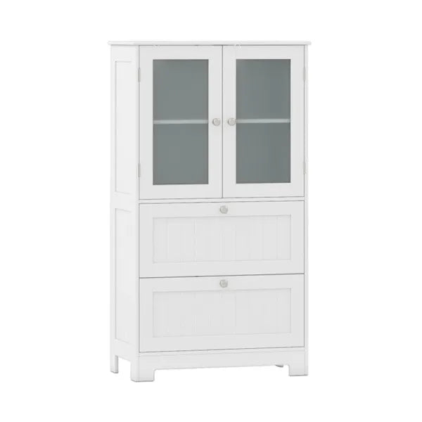 Freestanding Floor Storage Cabinet with Adjustable Shelf and 2 Drawers