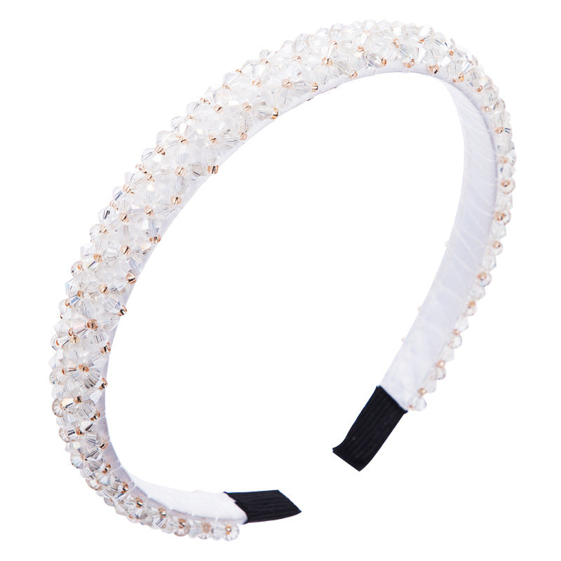 Crystal Beaded Fabric Headband for Women