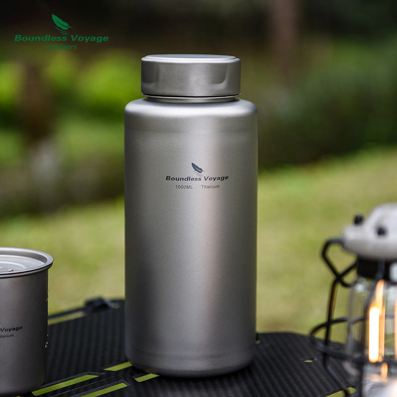 Titanium Outdoor Water Bottle 1L Lightweight Portable Camping Hydration Flask