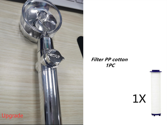 High Pressure Turbo Shower Head with Water Saving Feature & 360° Fan Extension