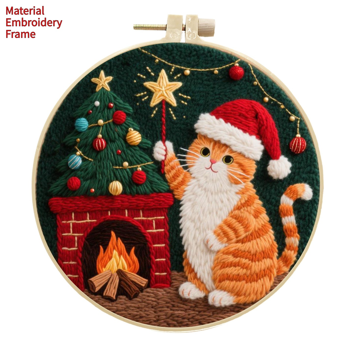 Embroidery Material Kit for Cross-Stitch Crafts - Includes Frame & Scissors