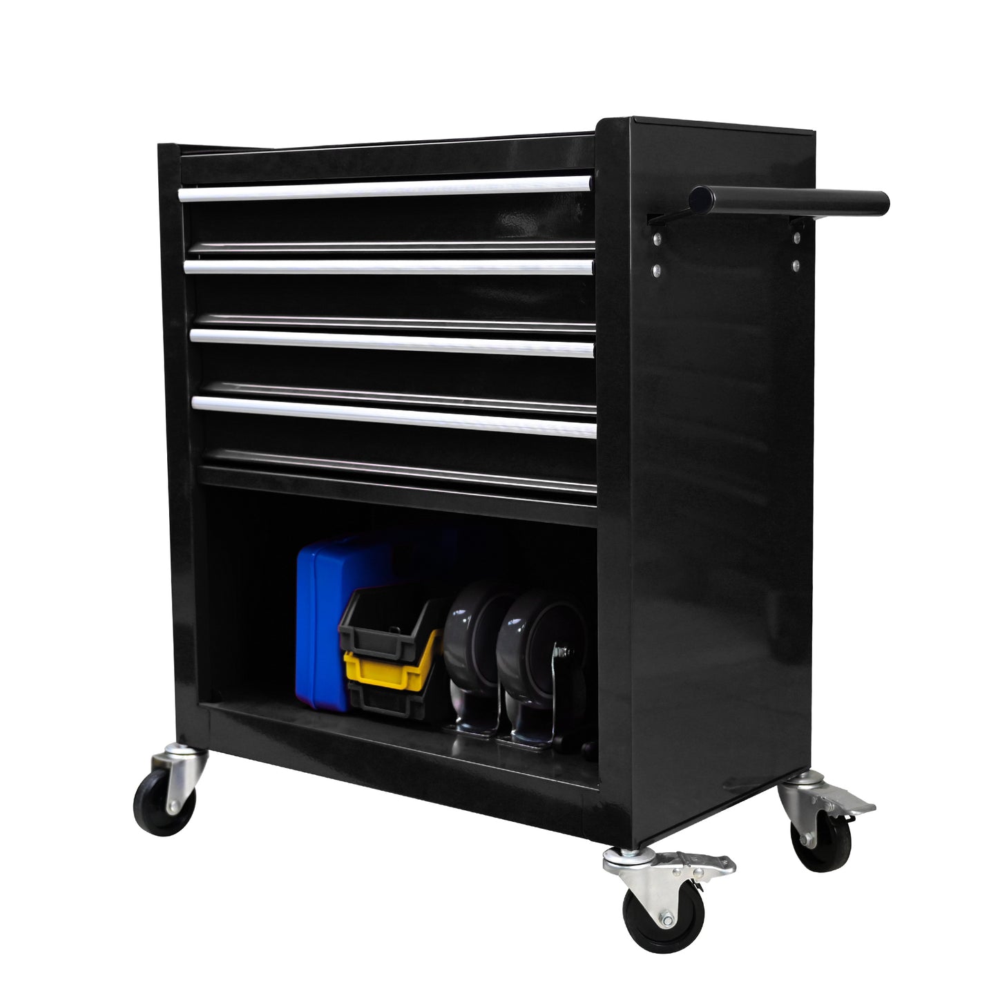 Multifunctional Tool Cart with 4 Drawers and Wheels - Steel Garage Storage