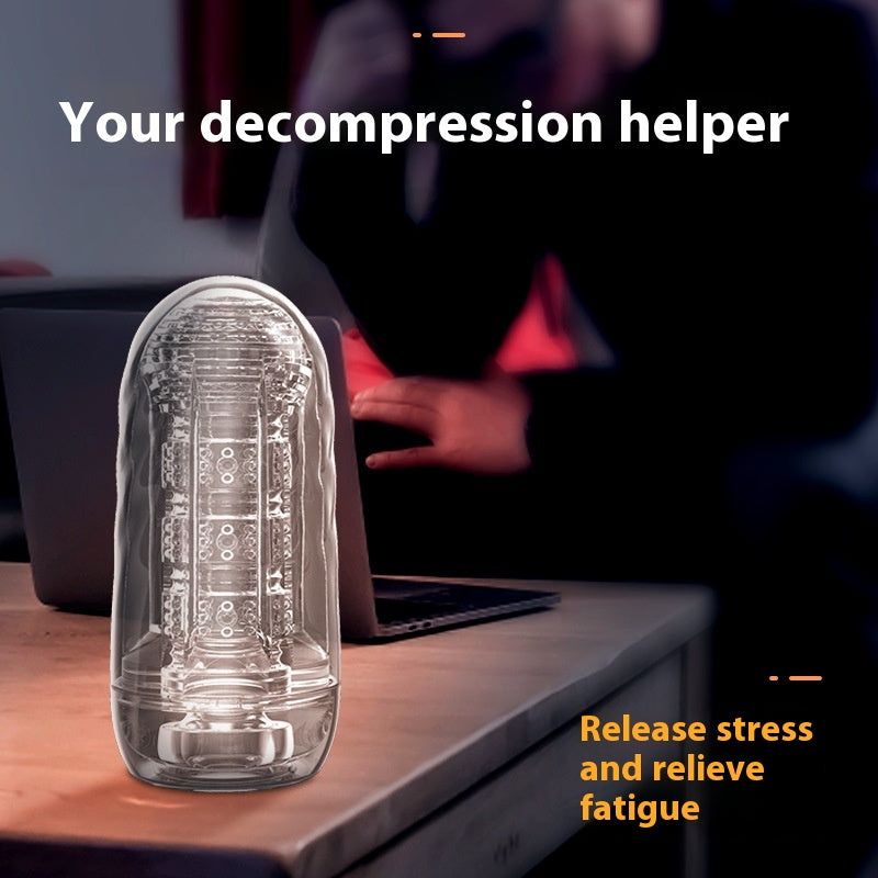 Male Space Capsule Transparent Masturbation Cup - Soft Rubber, Adult Pleasure Device