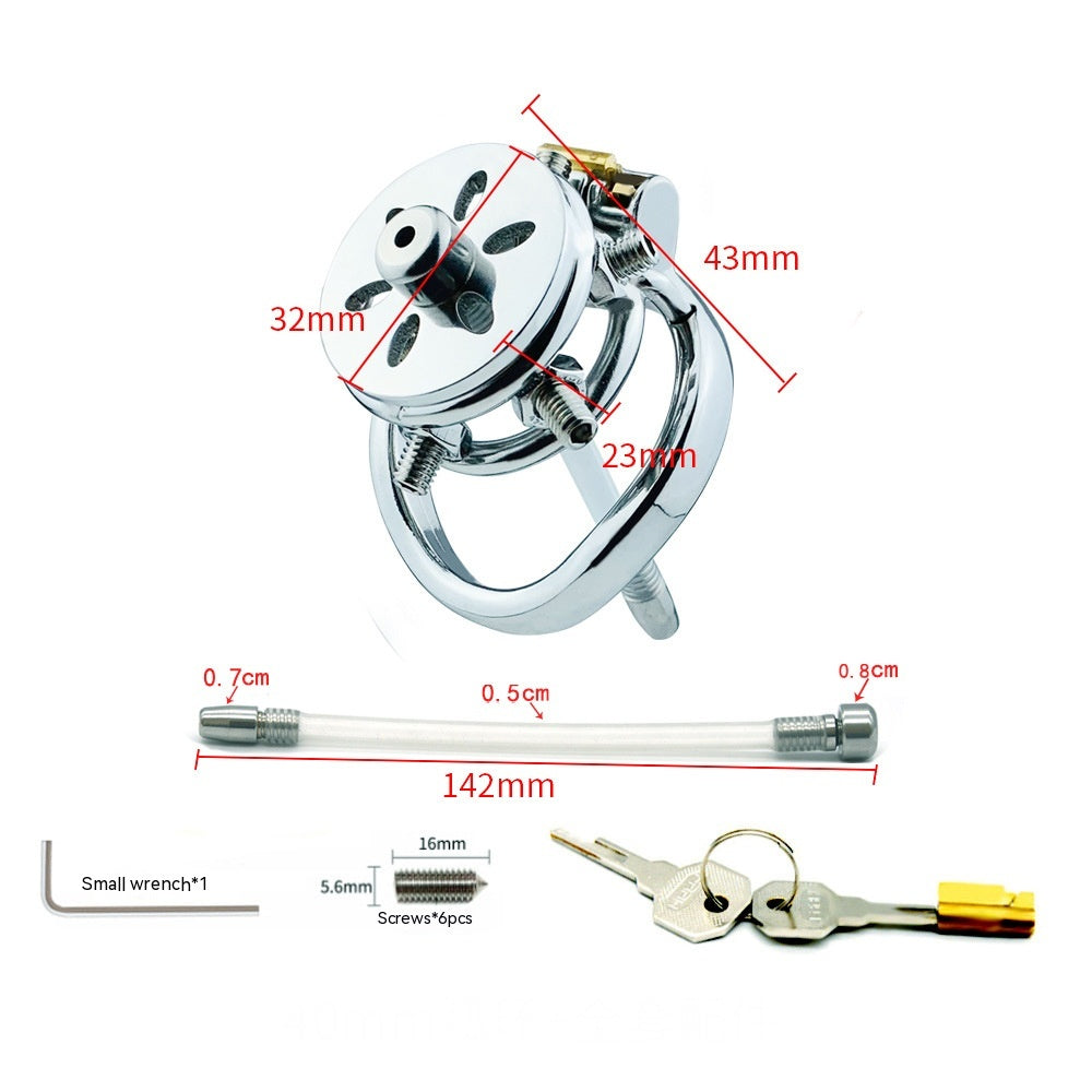 Stainless Steel Chastity Lock with Anti-Escape Features - Multiple Sizes