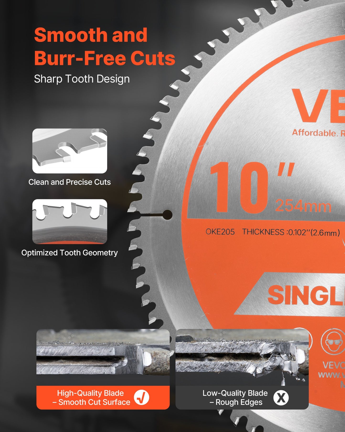 10-Inch Circular Saw Blade with 80 Teeth for Aluminum Cutting - Power Tools