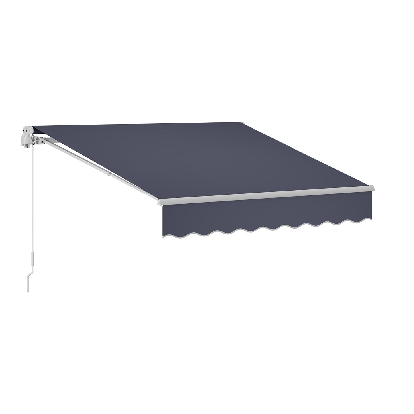 Retractable Outdoor Patio Awning 8.2'x6.6' Water-Resistant Sun Shade with Crank Gray