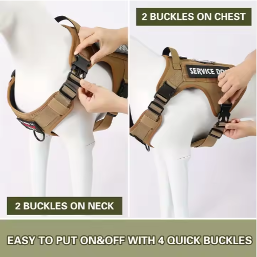 Adjustable Reflective Dog Harness Vest Large No-Pull Pet Safety Gear