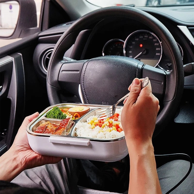Heating Lunch Box with Stainless Steel Insulation for Household and Car Use
