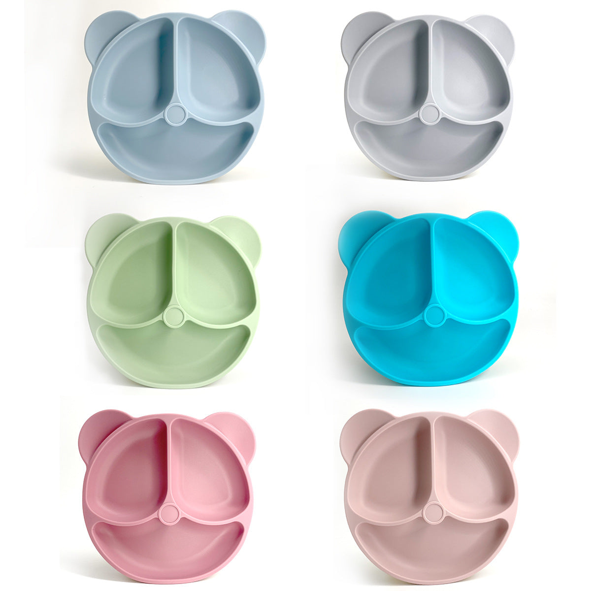 Child Silicone Plate with Suction Cup - Toddler Feeding Tableware, Deep Pink