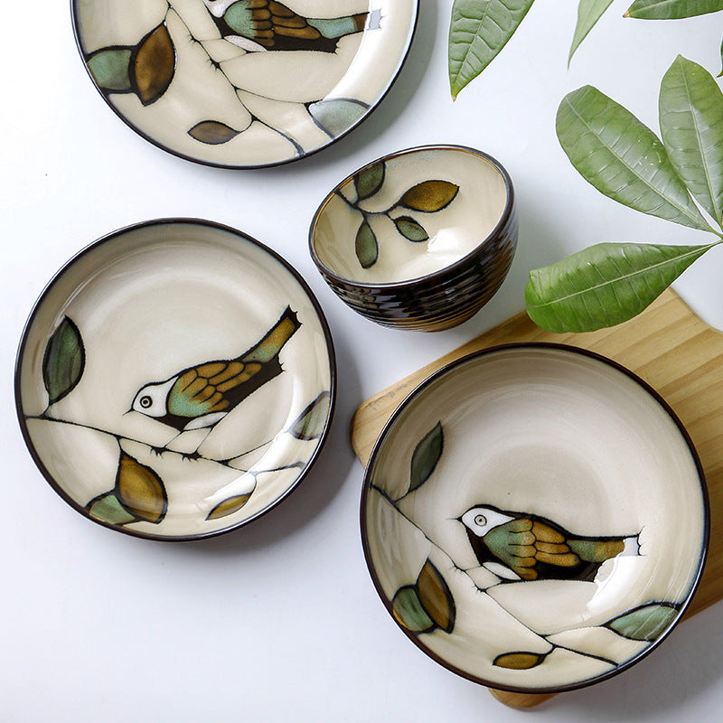 Japanese Ceramic Dinnerware Bowls & Plates Set - Variety Sizes
