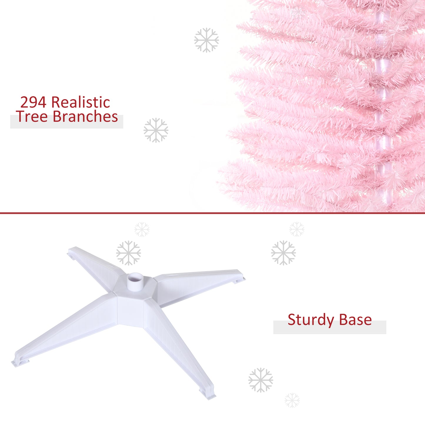 5' Slim Pink Artificial Christmas Tree with 294 Branch Tips