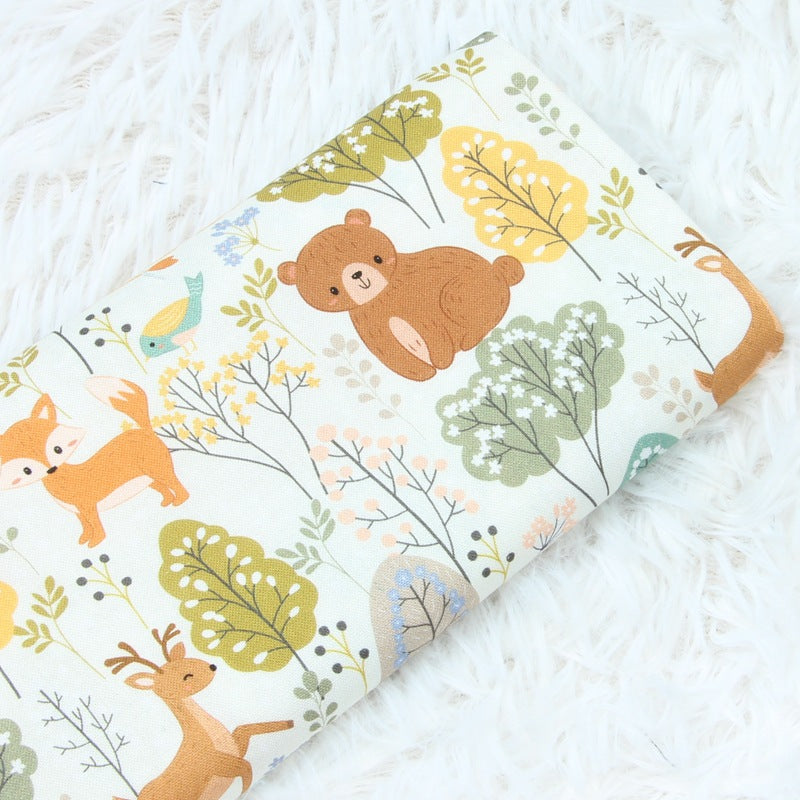 Nordic Style Small Animal Print Cotton Fabric for DIY Clothing & Crafts