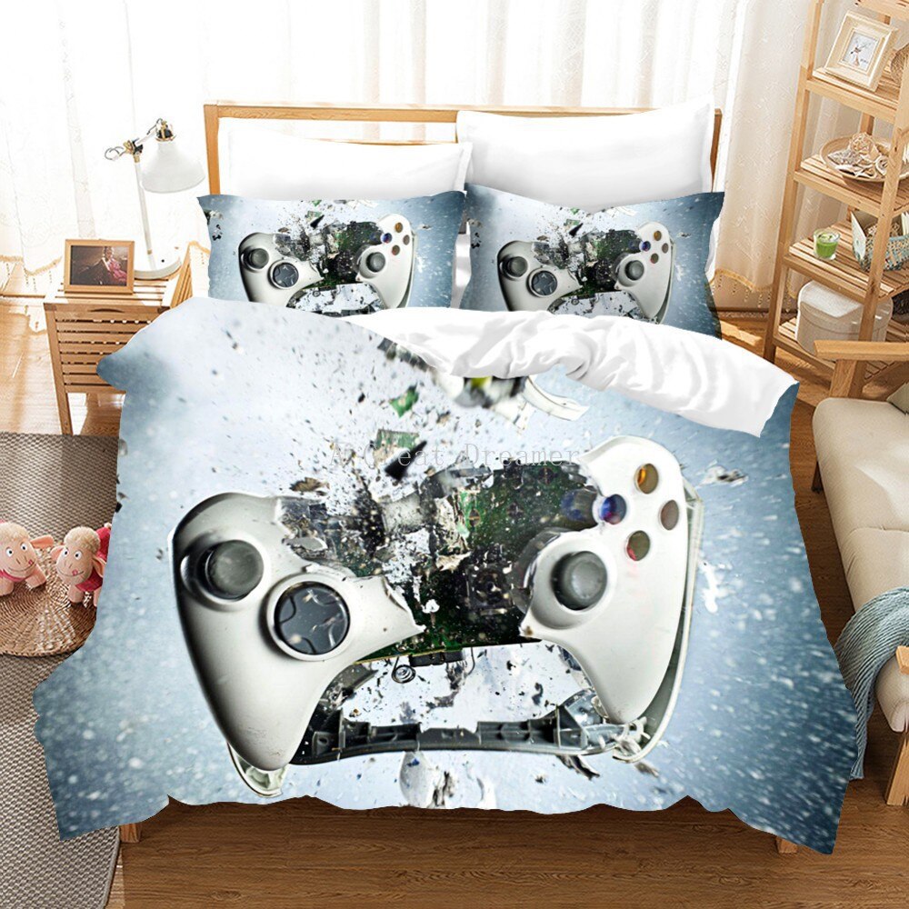 Digital 3D Game Controller Pattern Printed Bedding Set - Multiple Sizes