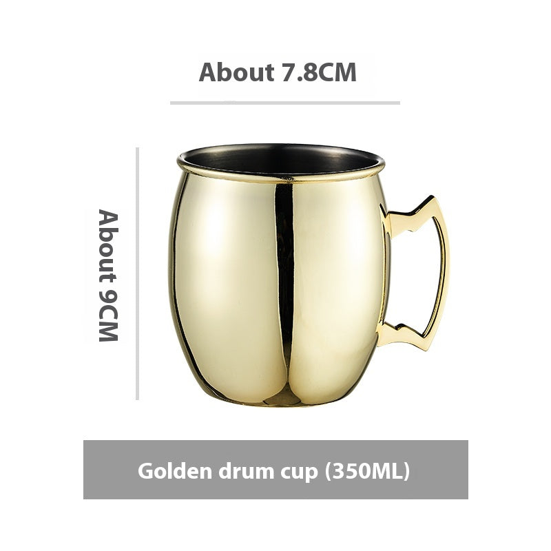 Stainless Steel Moscow Mule Cup Set - Copper Plated Drinkware for Bar & Home