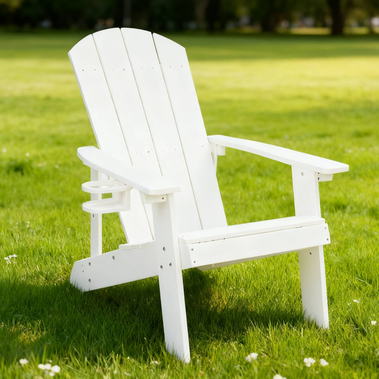 Outdoor Lounge Chair With Cup Holder For Patio Relaxation & Garden