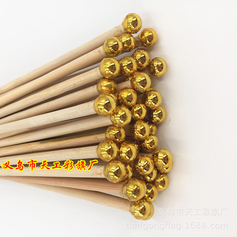 40cm Bamboo Hand Flagpole Set for Events & Performances - 100PCS Wooden Flags