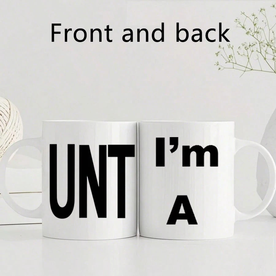 Creative Letter-Printed Ceramic Mug - 301-400ml Drinkware