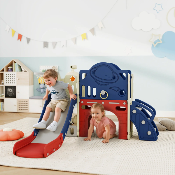 Toddler Slide Set with Basketball Hoop - Indoor/Outdoor Playground