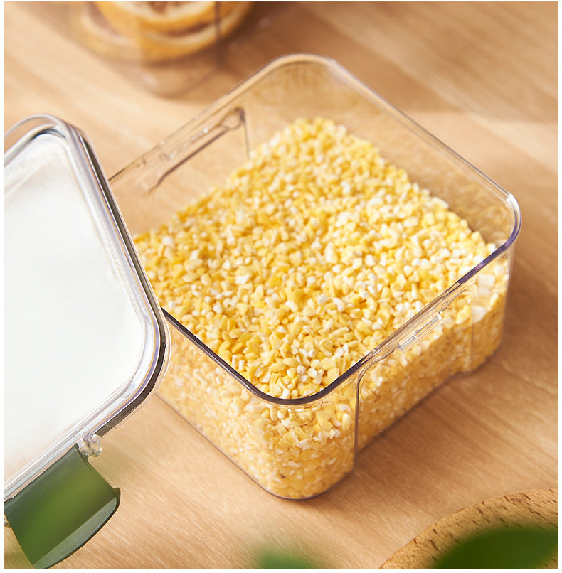 Food Grade Plastic Grain Storage Canisters with Sealed Lid - Stackable Food Containers
