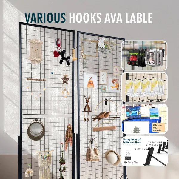 67 X 24 In Grid Wall Panels, 2 Packs Wire Gridwall Display Racks