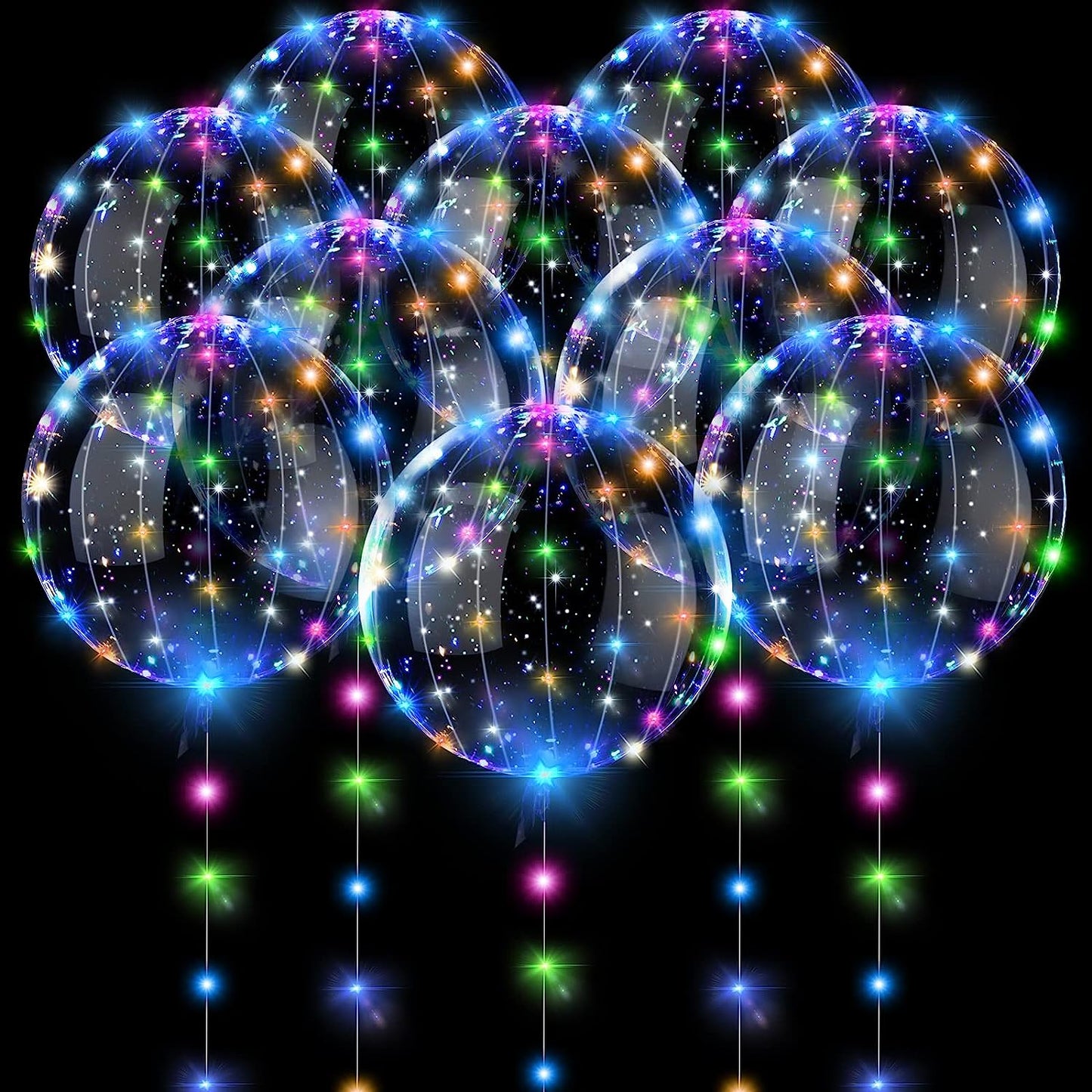 Light Up Balloons - 10PCS Clear LED Balloons with String Lights