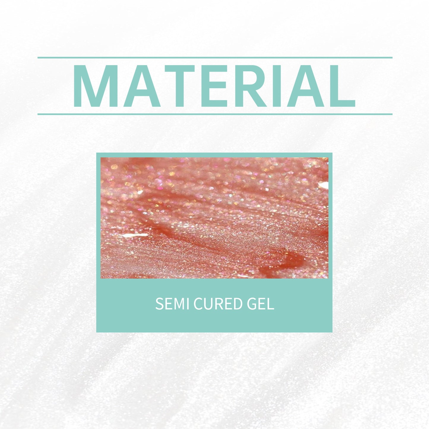 Semi-Cured Gel Nail Sticker Set - Shiny Blue-Green Minimalist Style