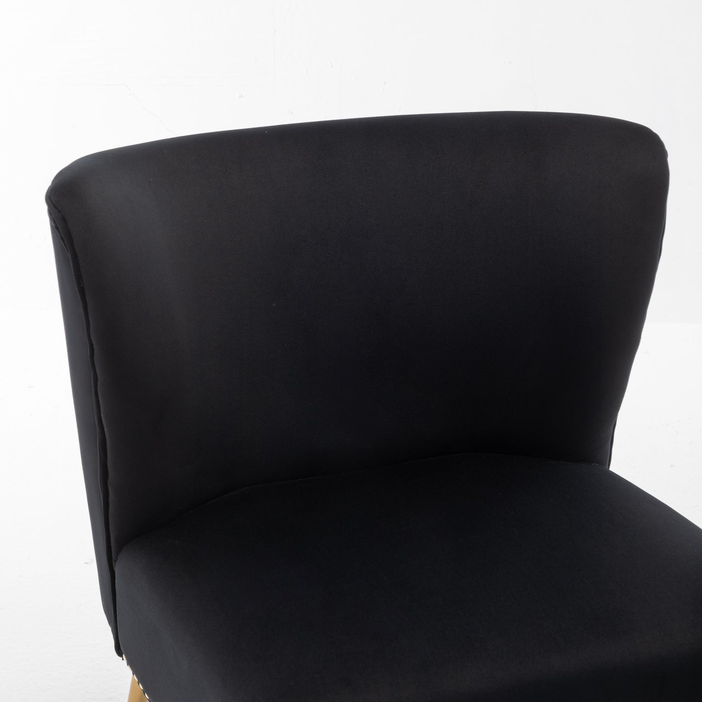 Printed Cloth Accent Chair, Armless Slipper Chair With Metal Legs,