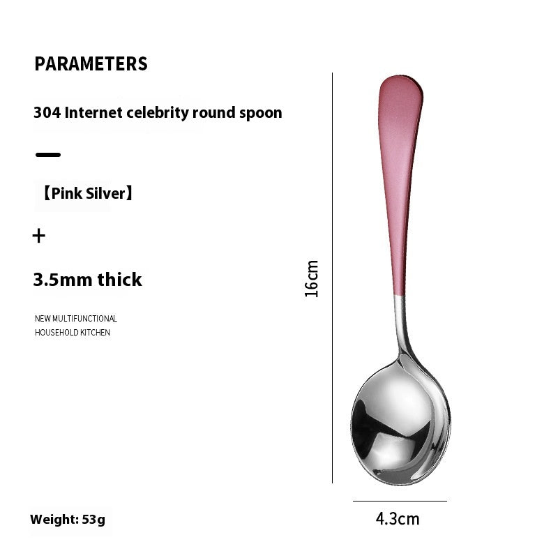 Stainless Steel Household Spoon 3.5mm Thickened Modern Kitchen Utensil