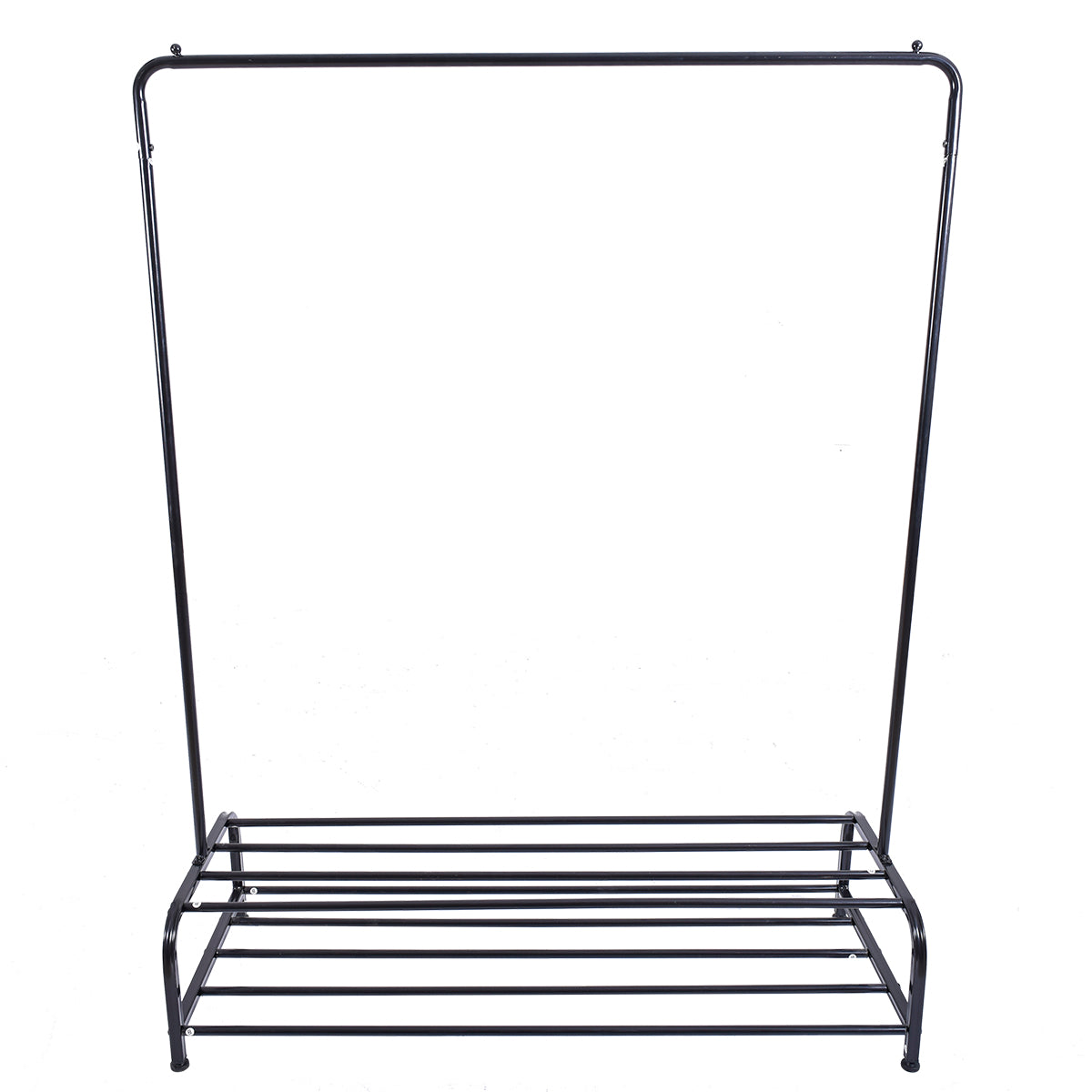 Heavy Duty Metal Garment Rack with Bottom Shelf - Black