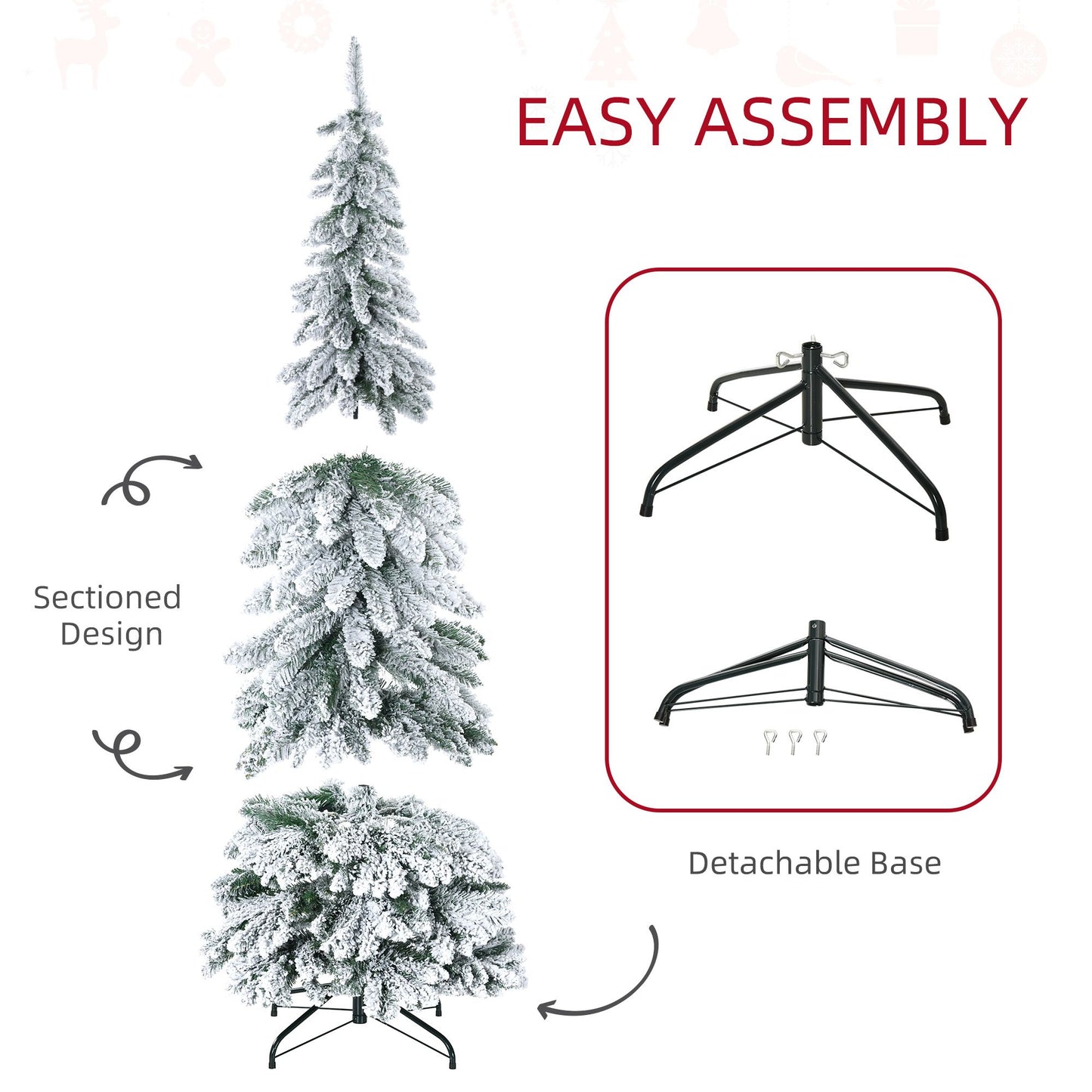 6' Flocked Artificial Christmas Tree with Snow-Frosted Branches
