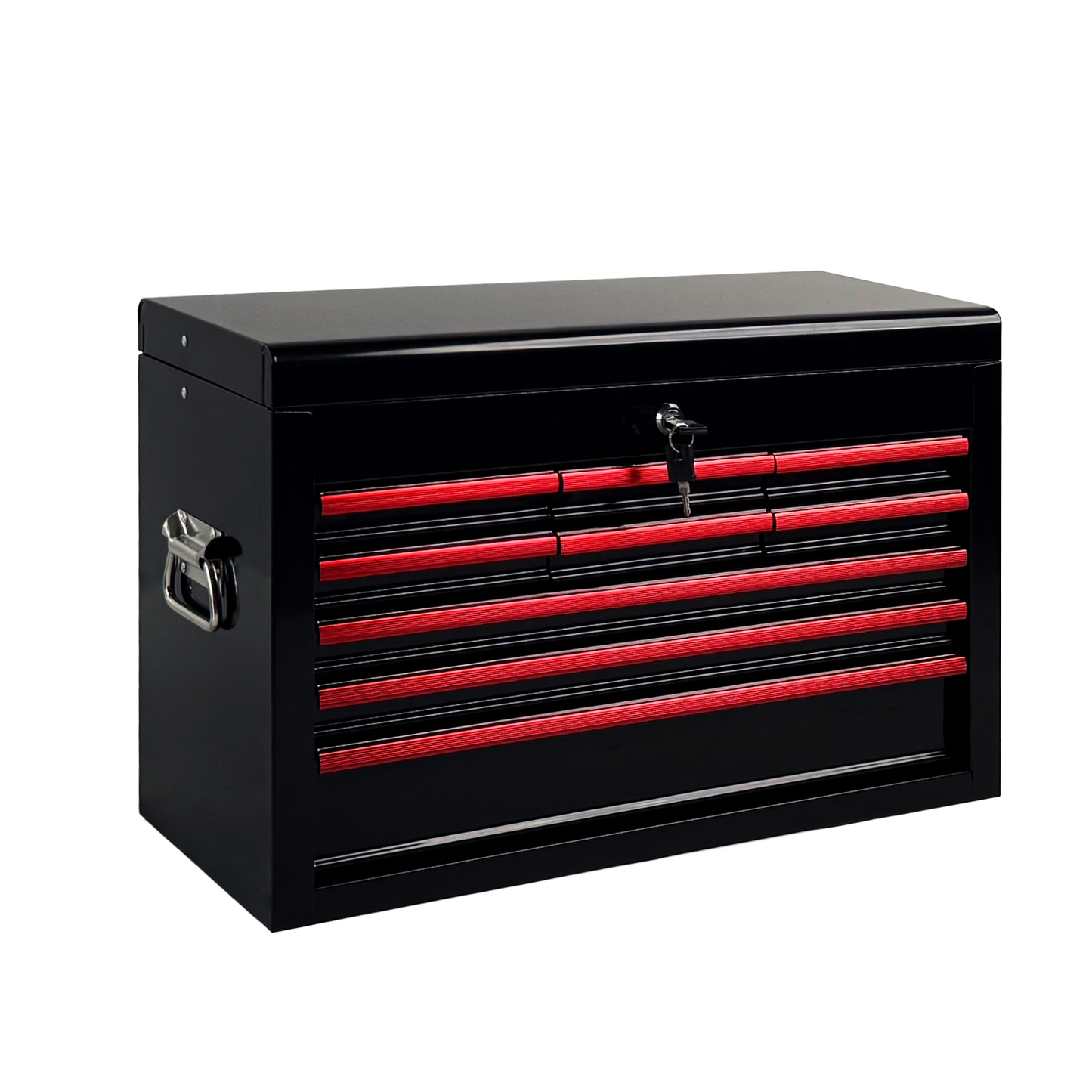 Heavy Duty Metal Tool Box 24 Inch with 9 Drawers & Locking Mechanism - Black
