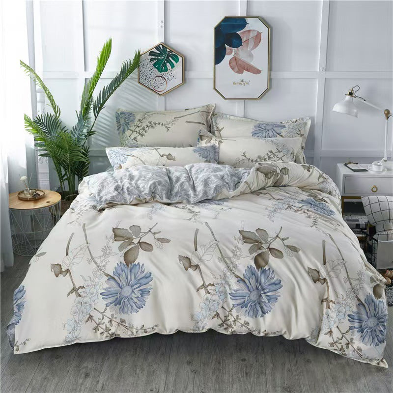 Four-Piece Bedding Set with Pillowcases and Quilt Cover - Multiple Sizes & Patterns