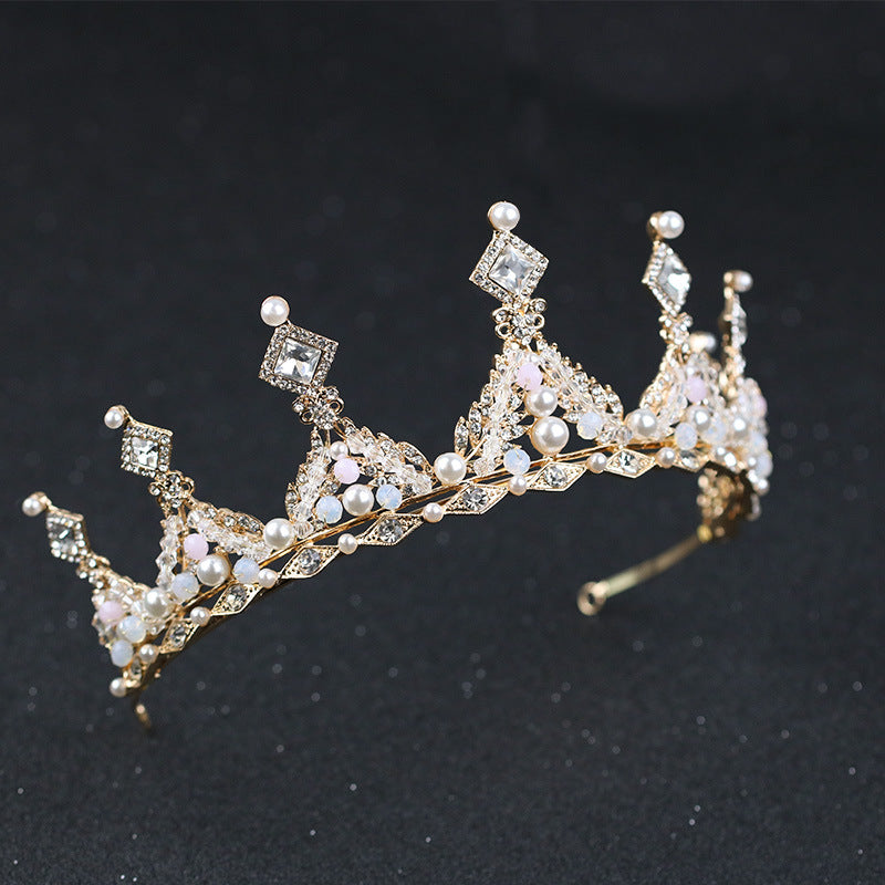 Pearl Diamond Bridal Crown Headpiece for Wedding and Special Occasions