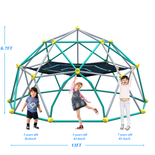 13-Foot Geometric Dome Climber Play Center for Kids - Green