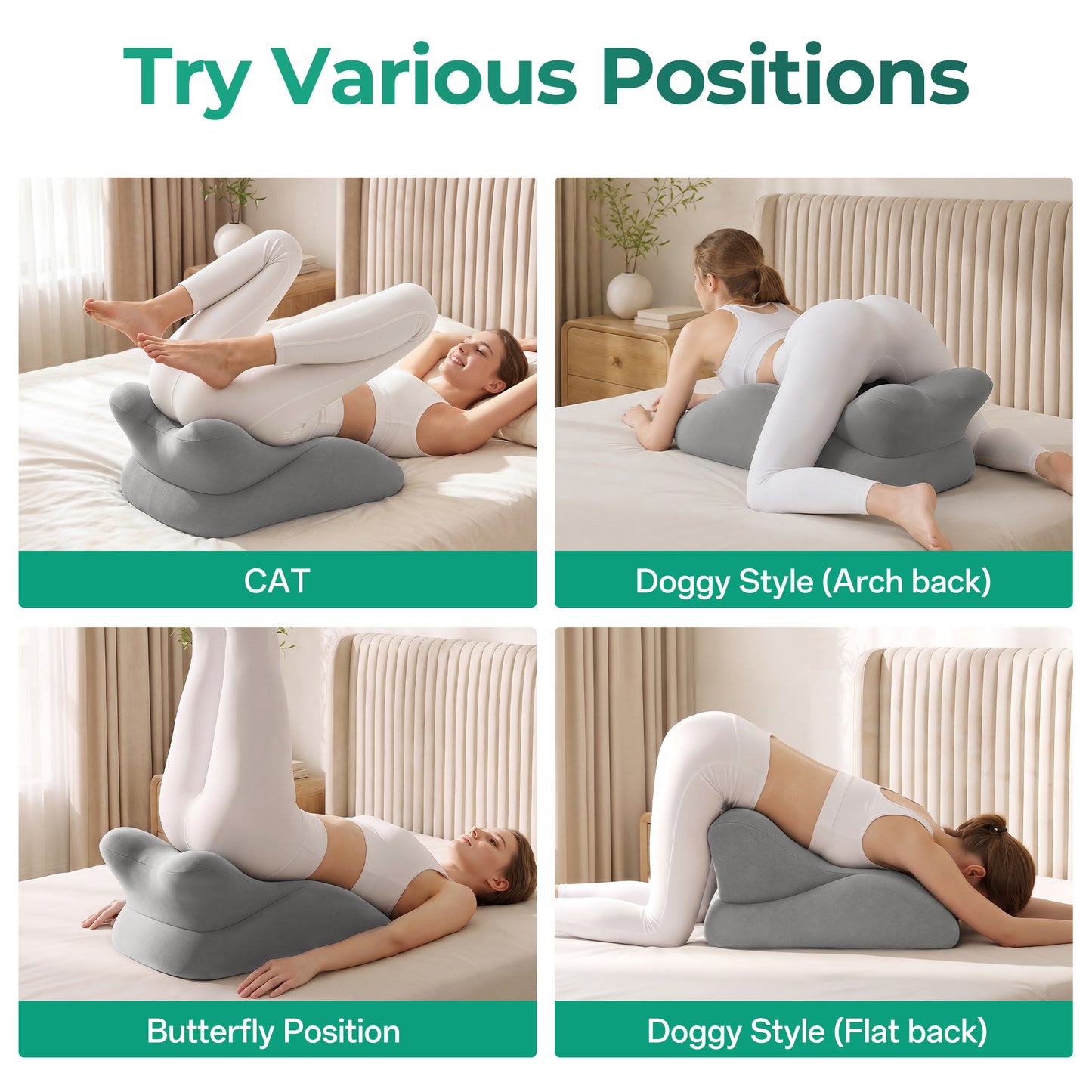 Ergonomic Memory Foam Support Pillow for Couples - Grey