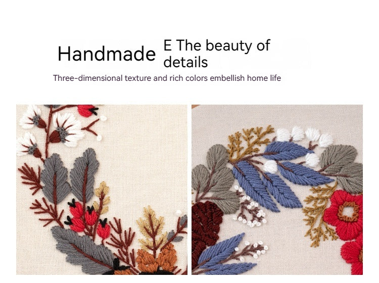 Embroidery Craft Kit with Patterns Thread Needle & Fabric - DIY Textile Art