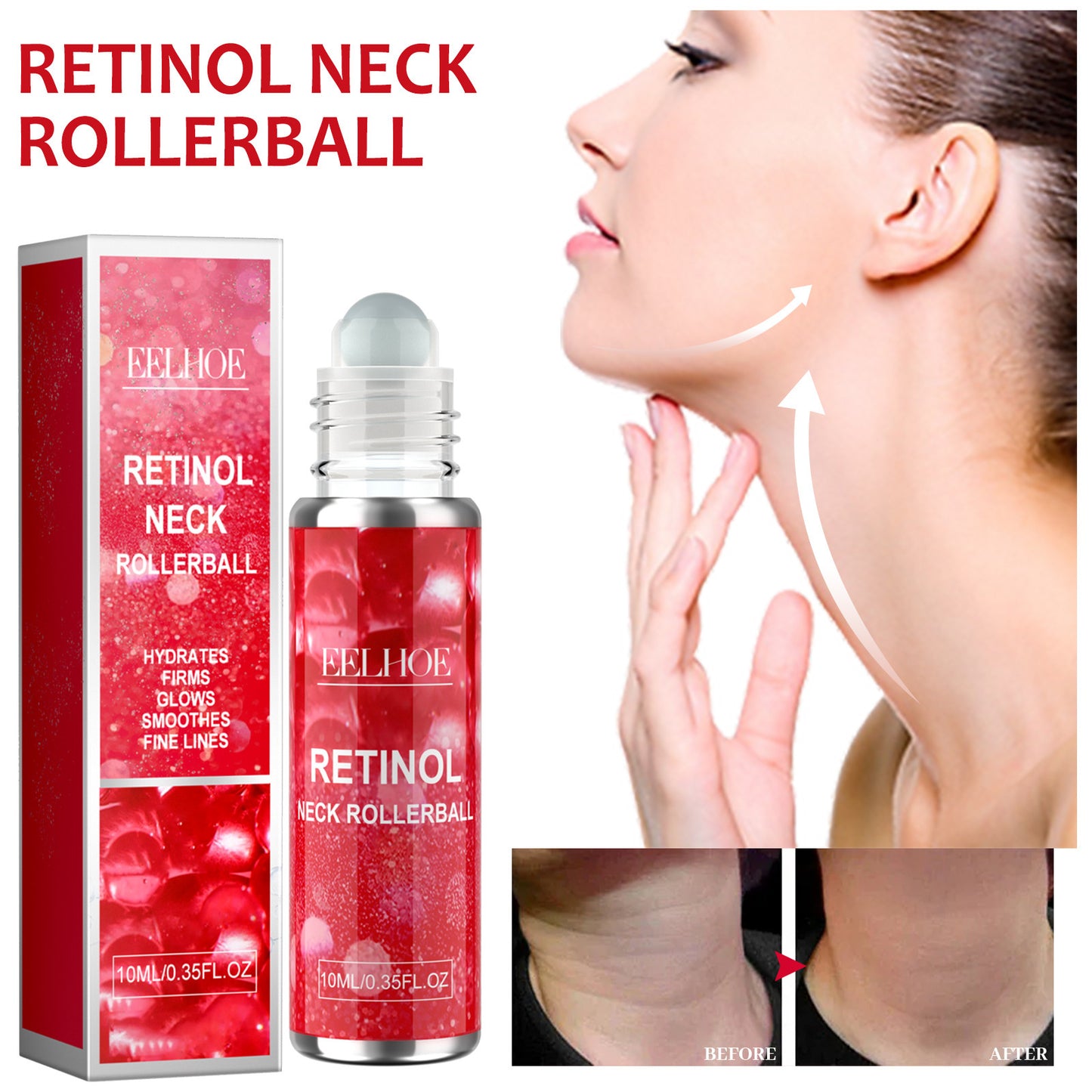 Retinol Neck Firming Rollerball - Anti-Wrinkle Smoothing Serum
