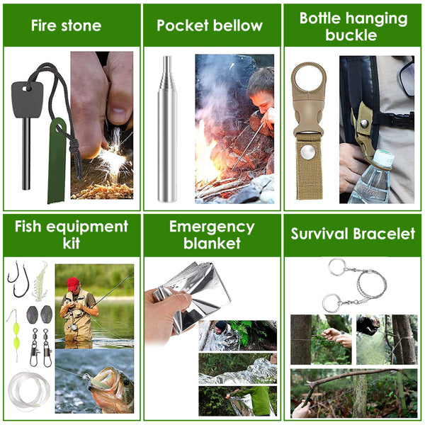 47-Piece Survival Kit Emergency Tool Set with First Aid & Accessories
