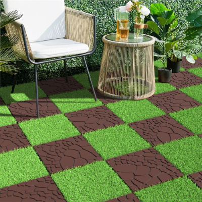 Interlocking Deck Tiles 44 Pack Waterproof Outdoor Patio Flooring 12x12 Square